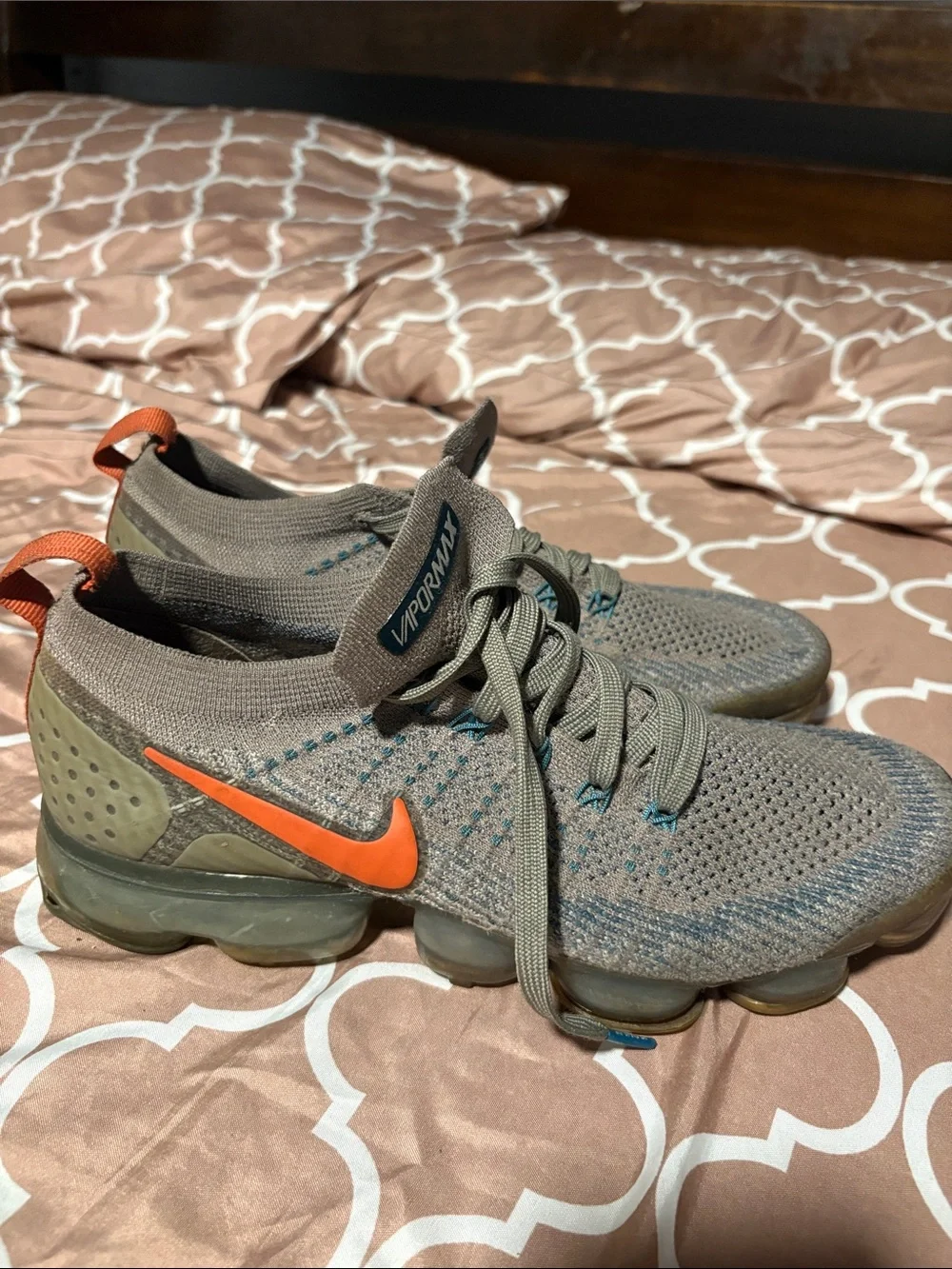 Nike VaporMax Flyknit Sneaker in Brown and Orange